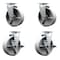 Service Caster 6 Inch Semi Steel Cast Iron Swivel Caster Set with Roller Bearings 2 Brakes SCC-20S620-SSR-2-TLB-2 - alternate 1